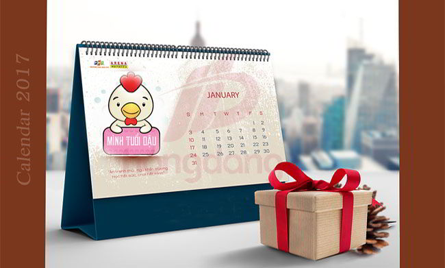 Mẫu lịch để bàn chữ A- sang trọng và lịch thiệp
