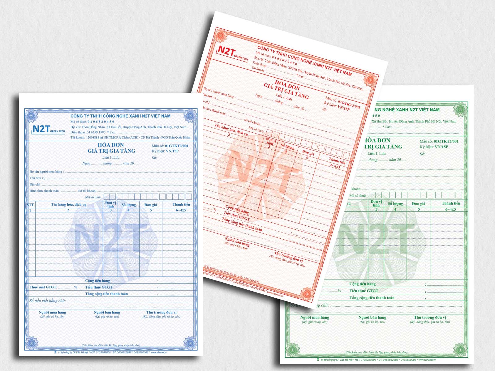 Mẫu hóa đơn đẹp của công ty N2T