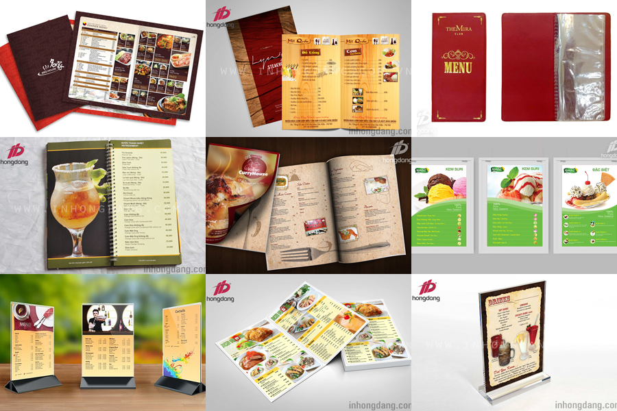 Mẫu menu đẹp - in menu nhựa - in menu giấy
