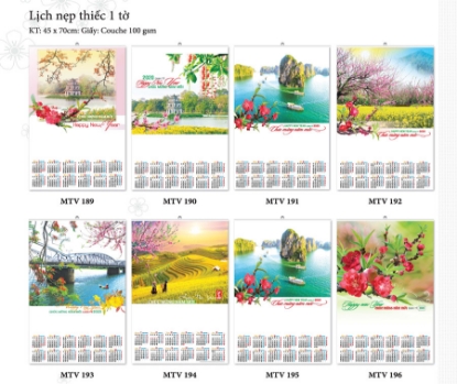 Hình ảnh của Lịch Nẹp Thiếc 1 Tờ