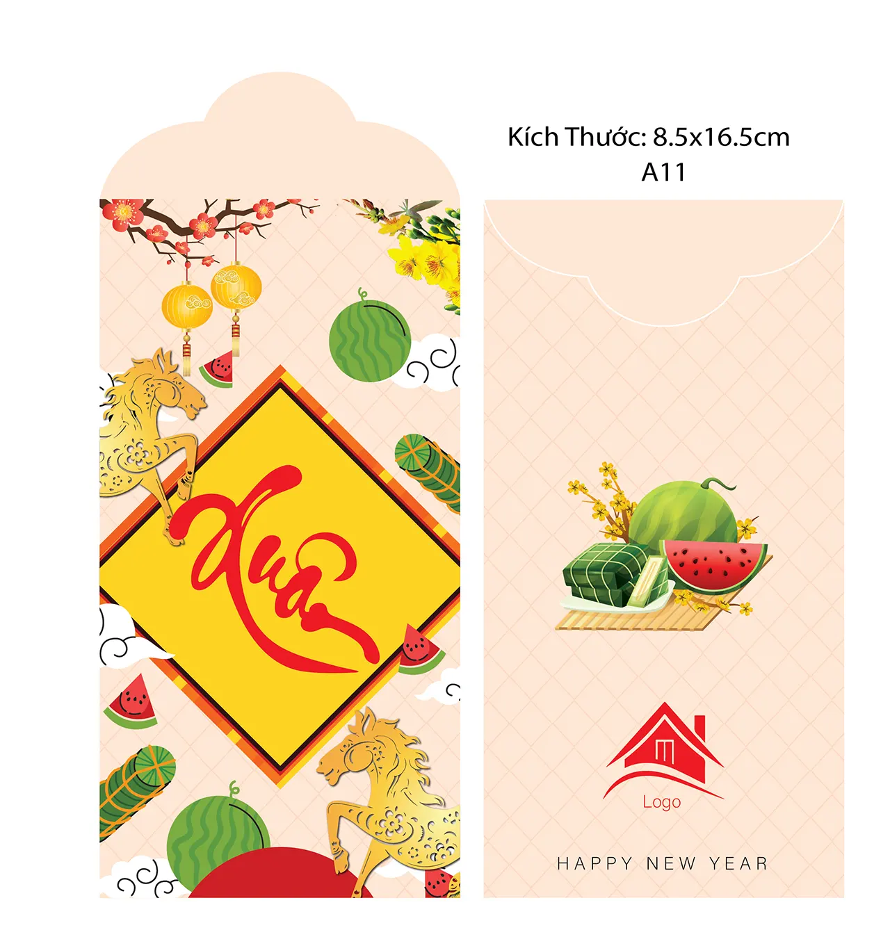 Bao lì xì in logo thương hiệu cho doanh nghiệp