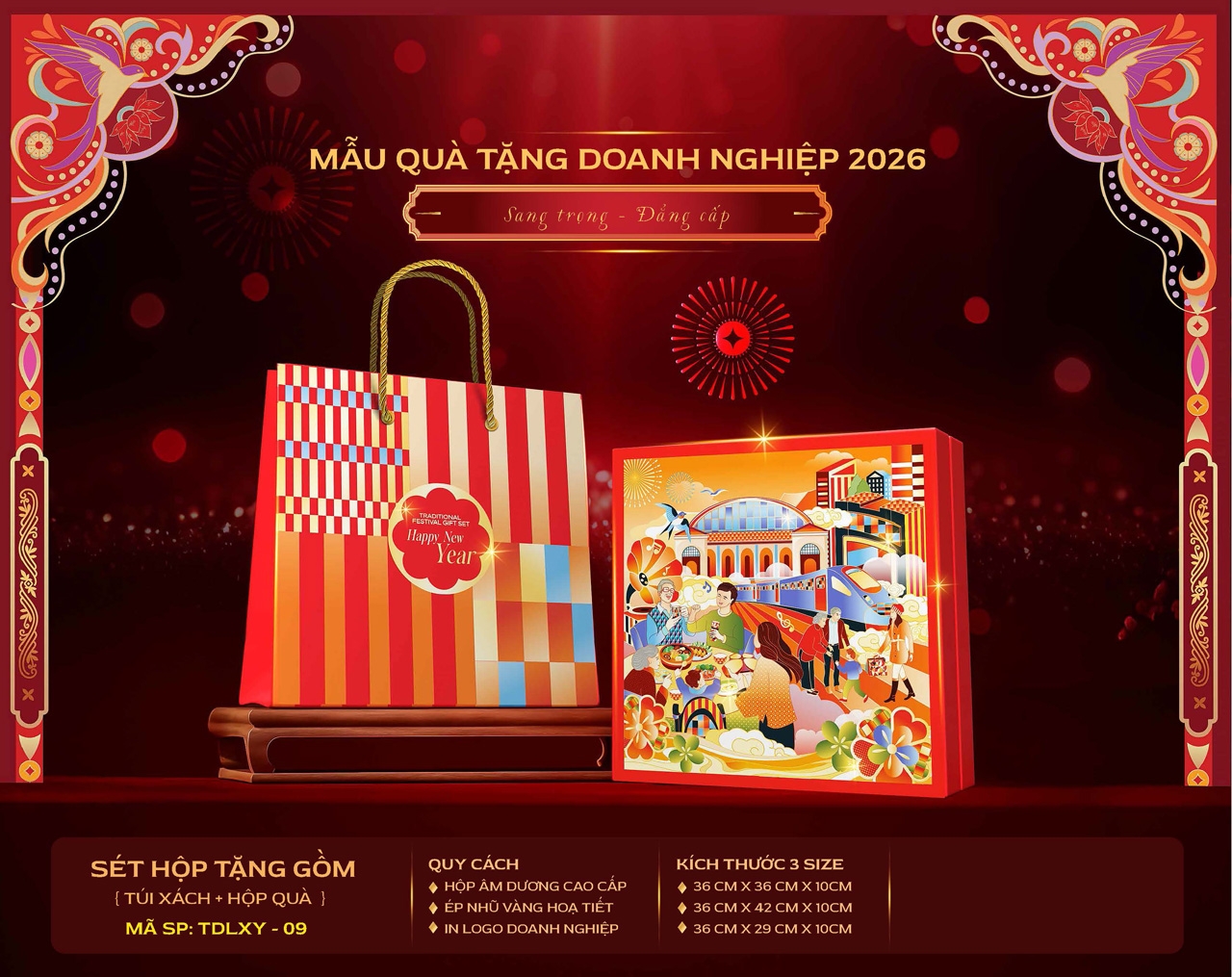 Vỏ hộp quà Tết 2026 thiết kế độc quyền