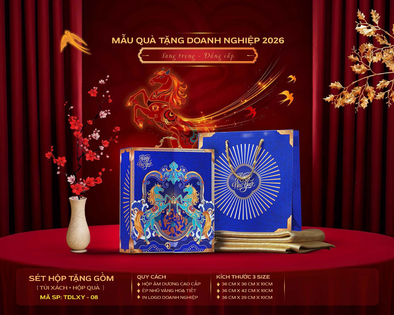 Hộp quà Tết 2026 sang trọng cho công ty quà tặng