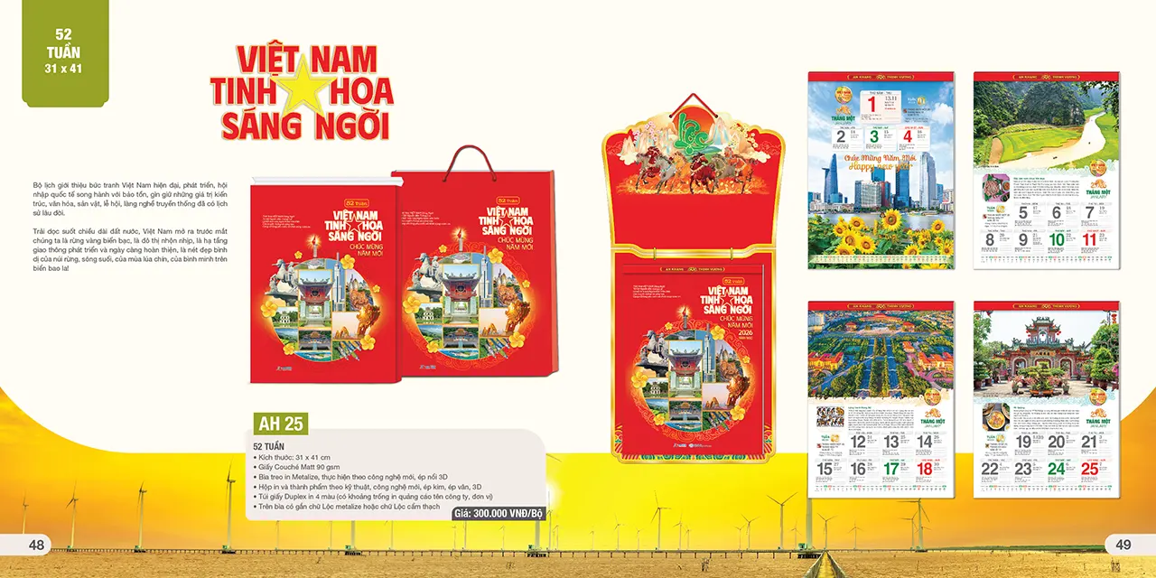 mẫu lịch 52 tuần đẹp