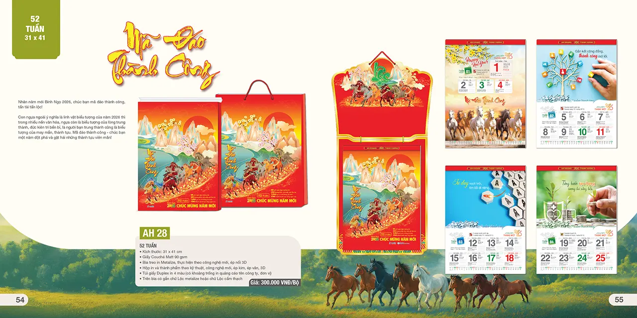 mẫu lịch 52 tuần