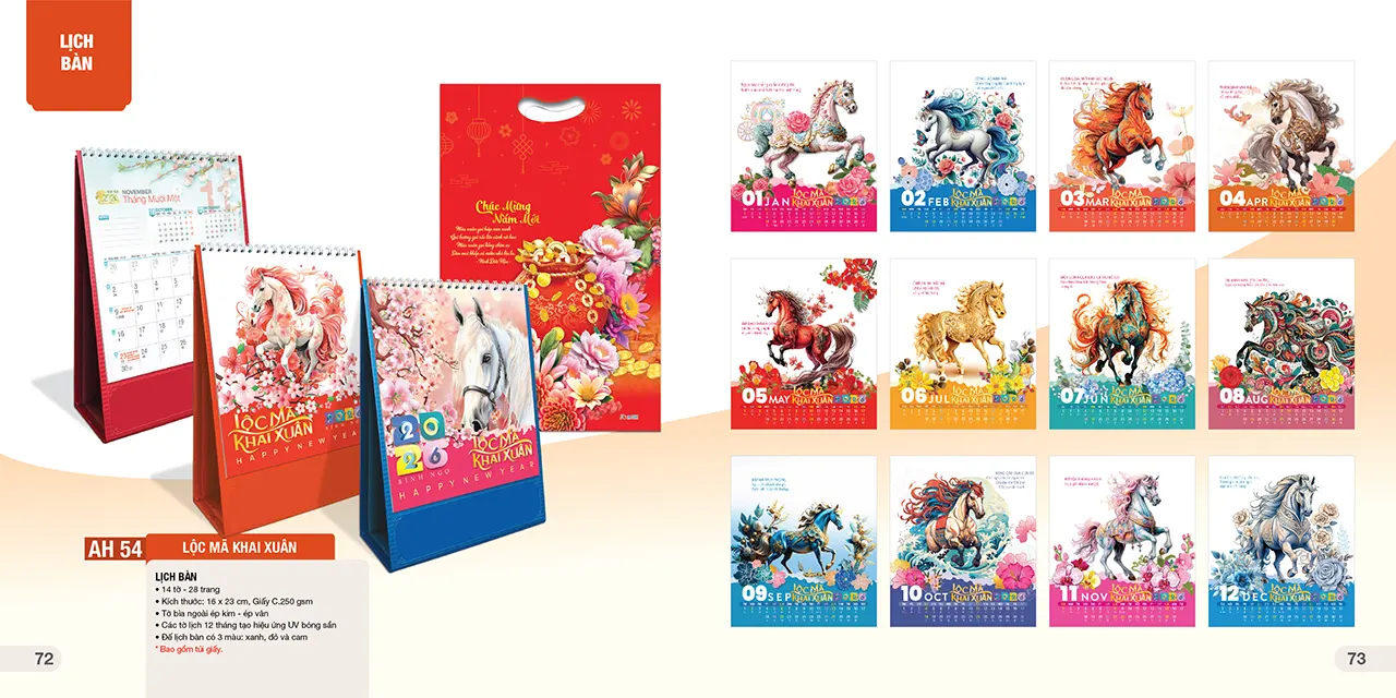 Mẫu lịch bàn phôi sẵn 2026 in logo doanh nghiệp