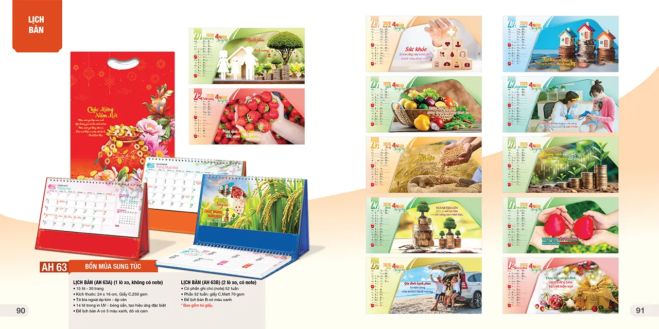 Hình ảnh lịch bàn phôi sẵn 2026 đẹp mắt, sang trọng