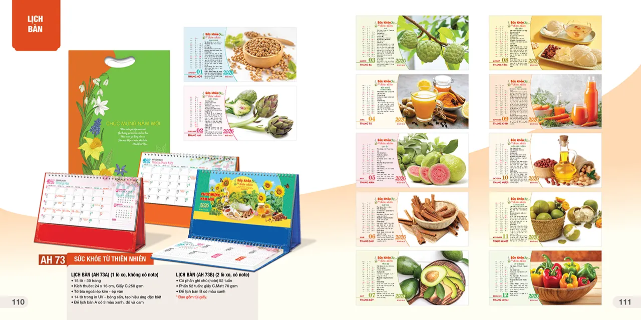 Lịch bàn phôi sẵn 2026 giúp quảng bá thương hiệu doanh nghiệp