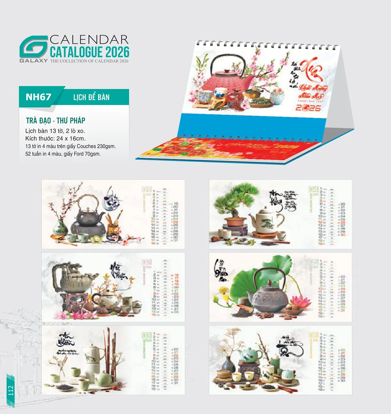 Lịch bàn chữ M in hình ảnh theo yêu cầu