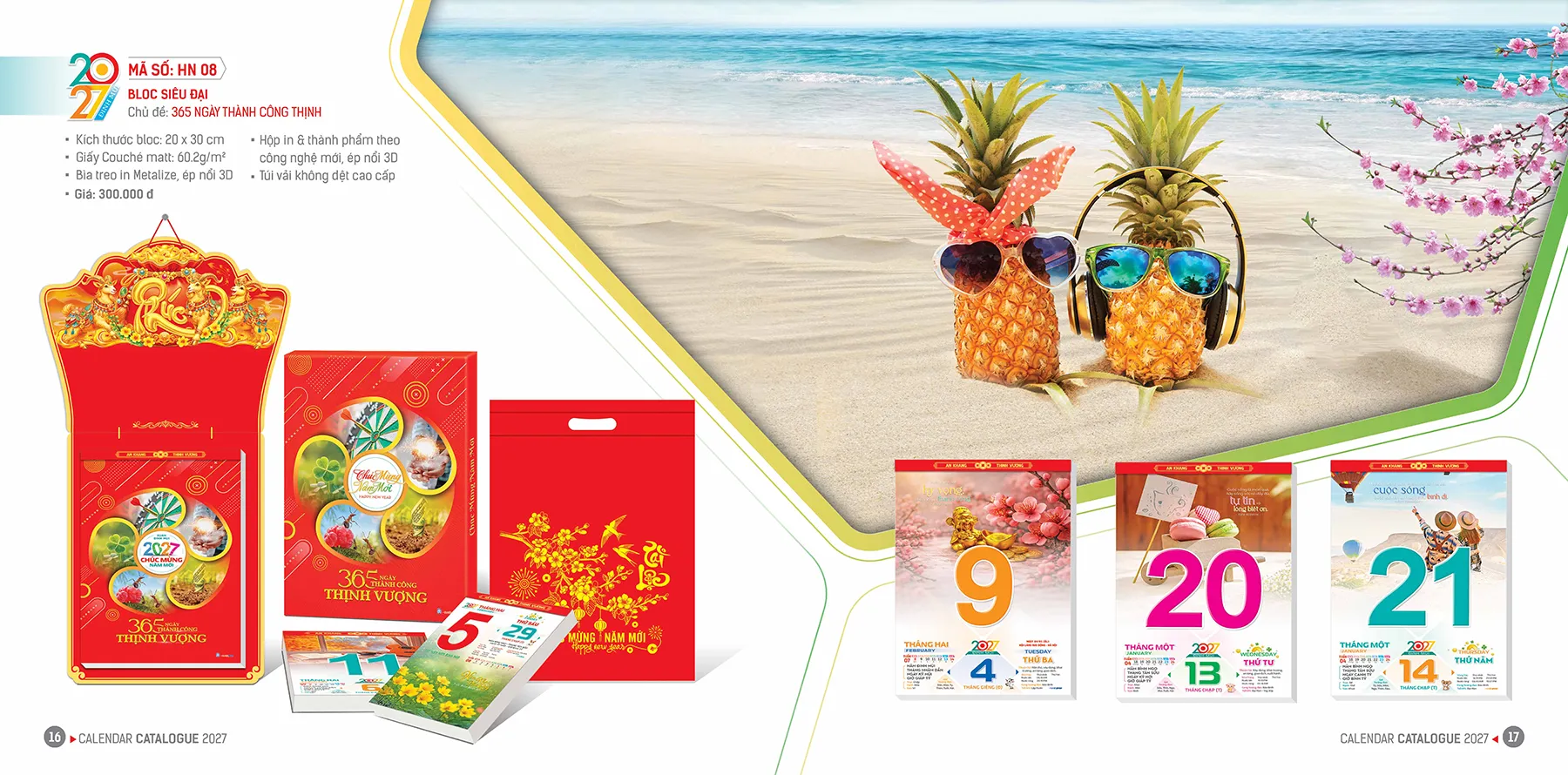 Lịch bloc 2027 mẫu đẹp đón Tết
