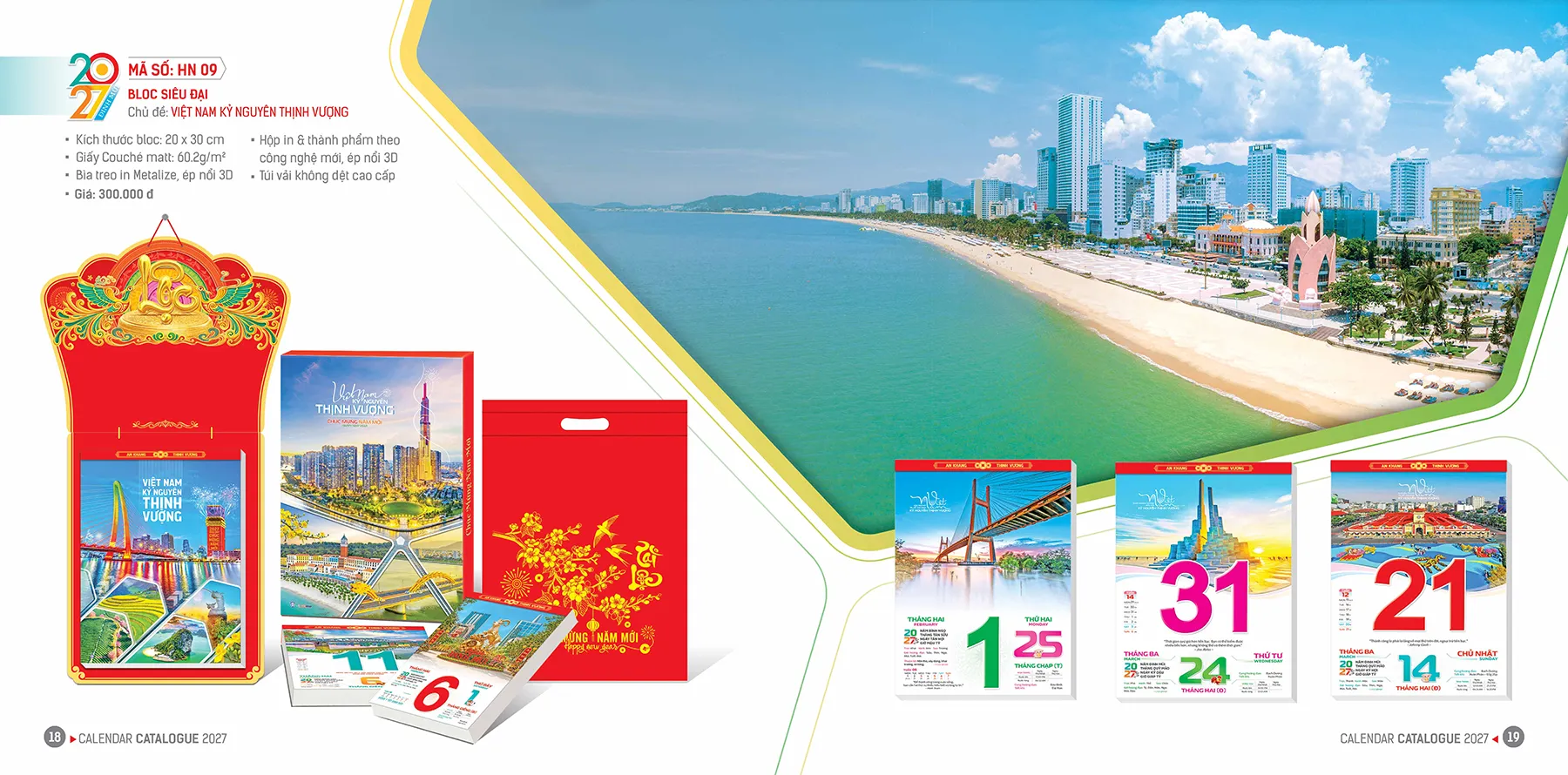 Lịch bloc năm 2027 in màu chất lượng cao