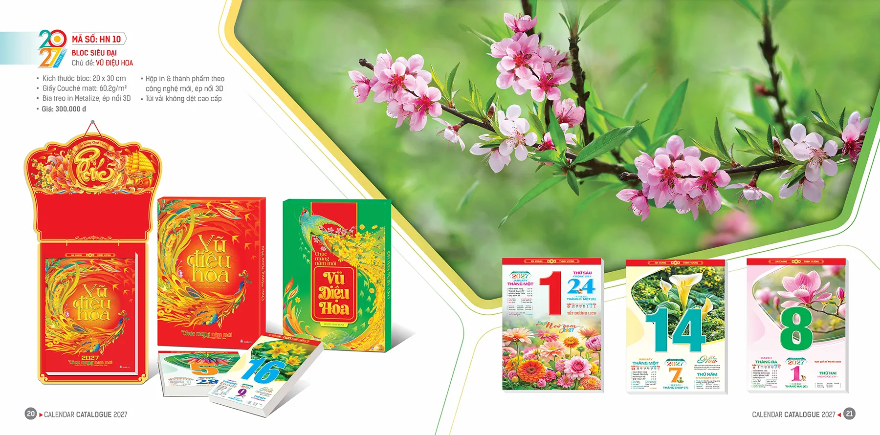 Mẫu lịch bloc Tết 2027 dành cho doanh nghiệp