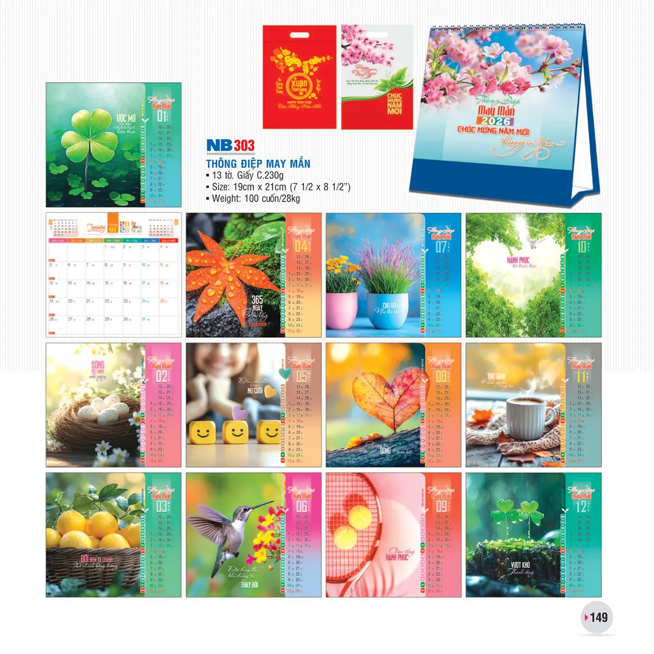 Thiết kế lịch để bàn phôi sẵn NB theo yêu cầu