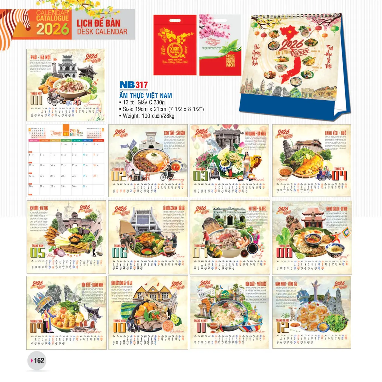Lịch để bàn phôi sẵn NB quà tặng khách hàng