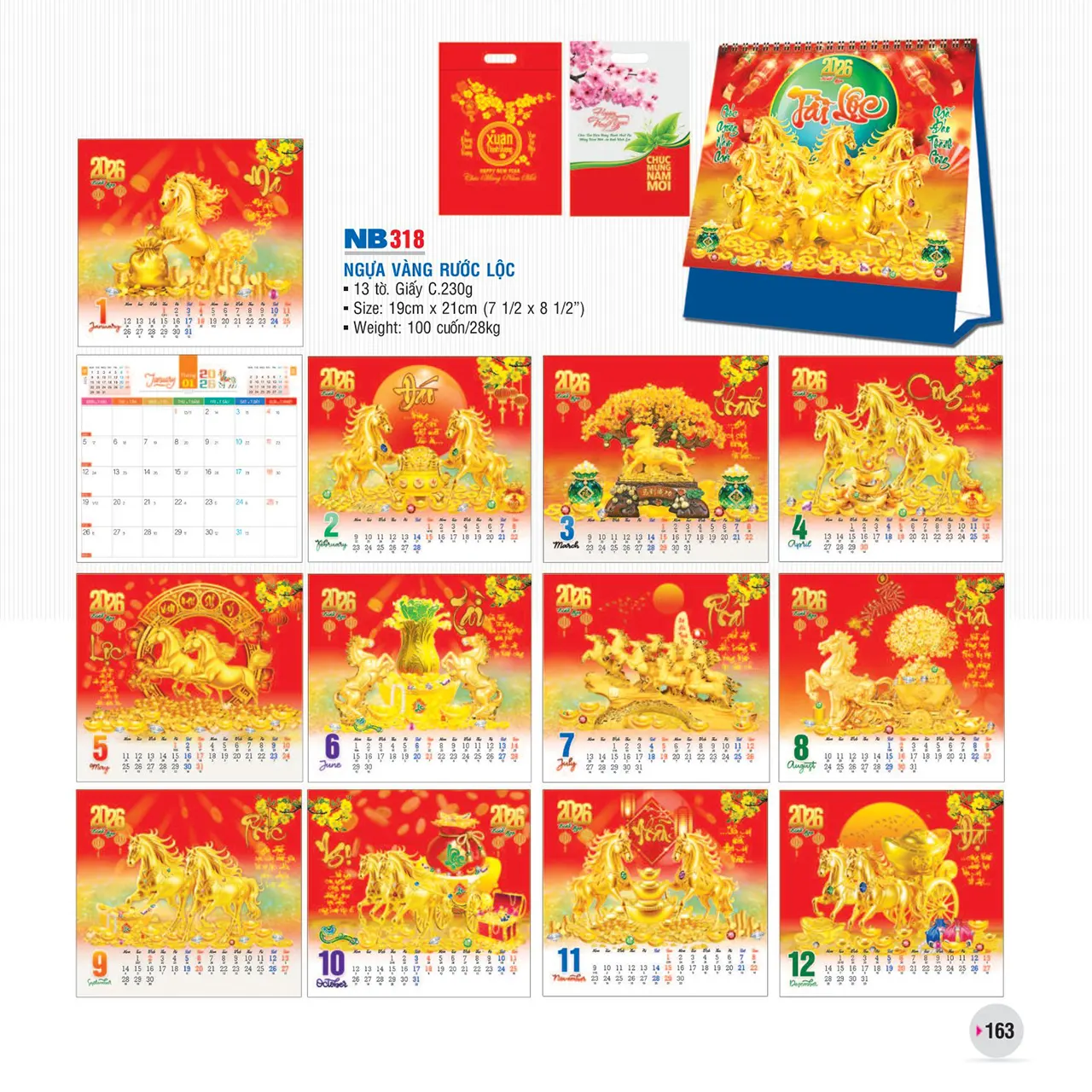 In lịch bàn phôi sẵn NB quà tặng doanh nghiệp