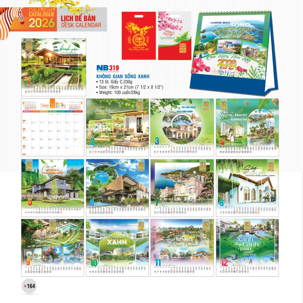 Mẫu lịch bàn NB để bàn làm việc