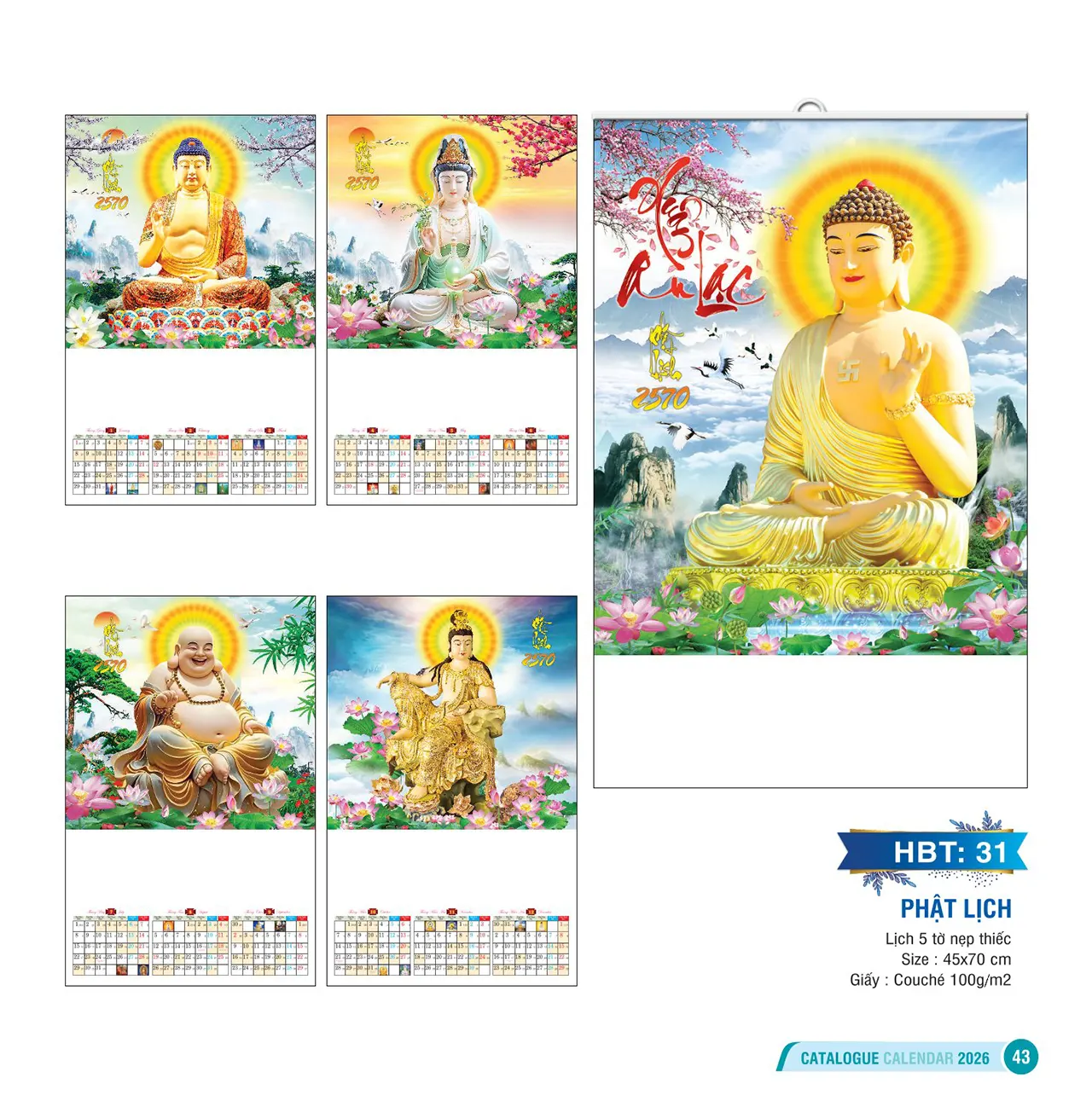 mẫu lịch nẹp thiếc 5 tờ