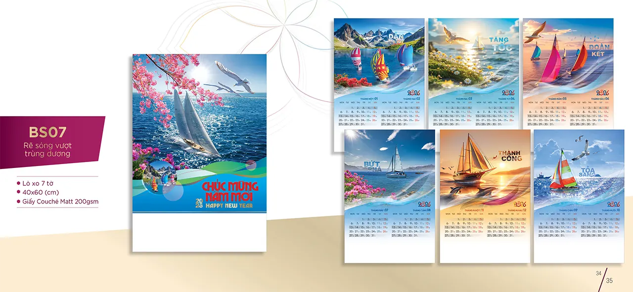 in lịch tường 7 tờ 2026