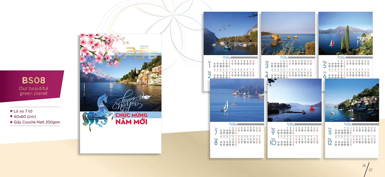 in lịch treo tường 7 tờ tại Hà Nội
