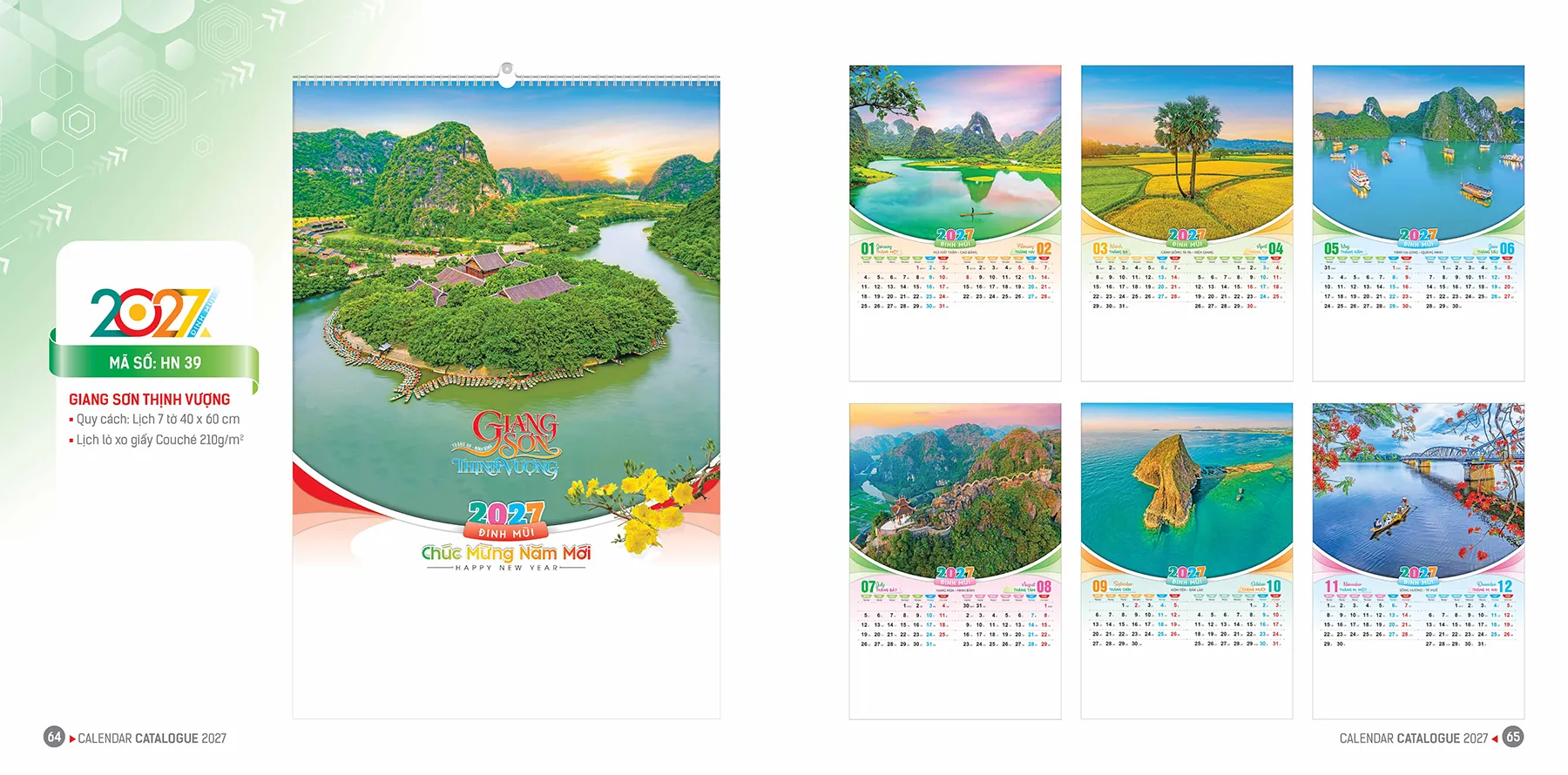 Xưởng in lịch lò xo 7 tờ 2027