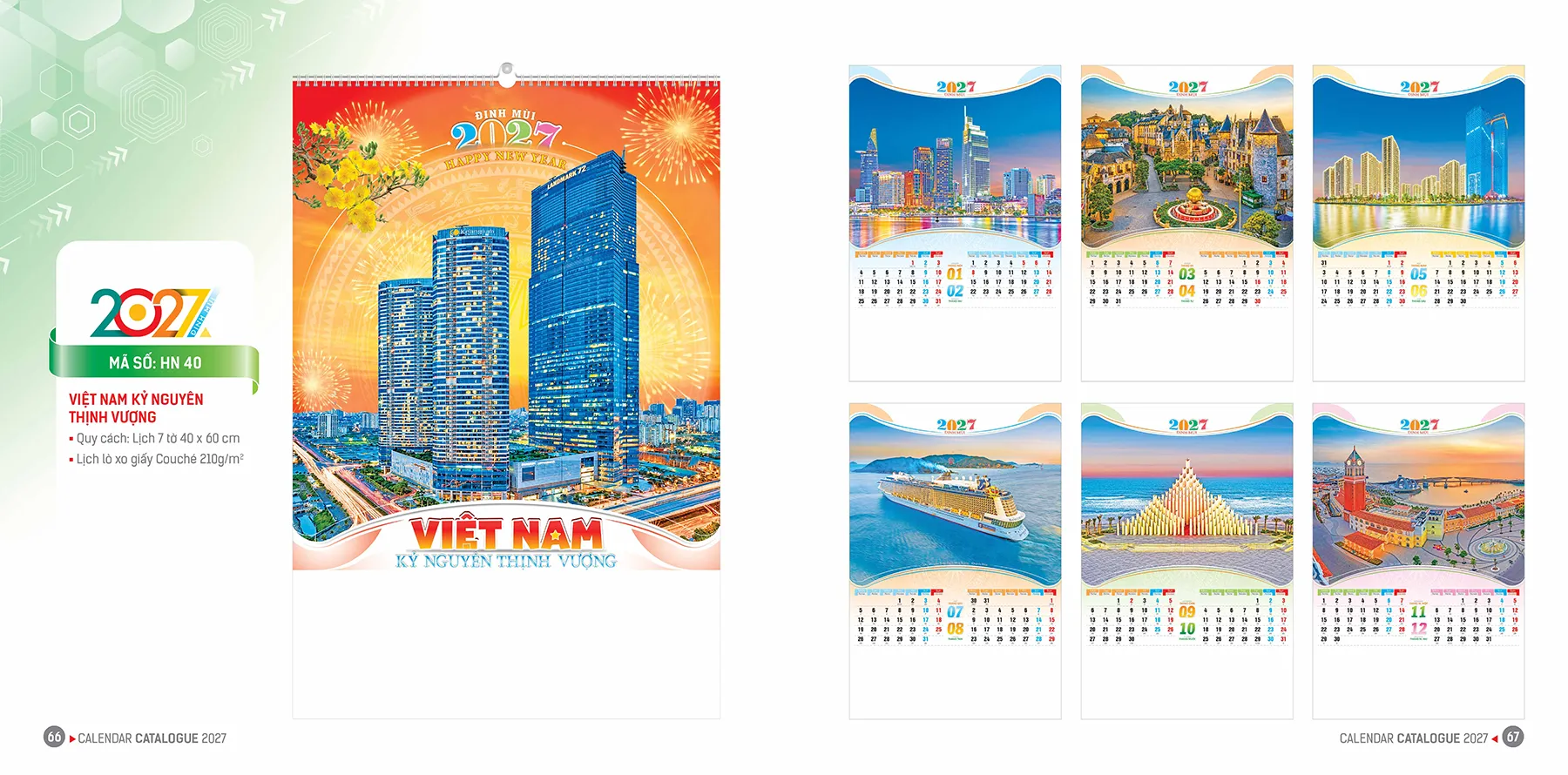 Dịch vụ in lịch lò xo 7 tờ