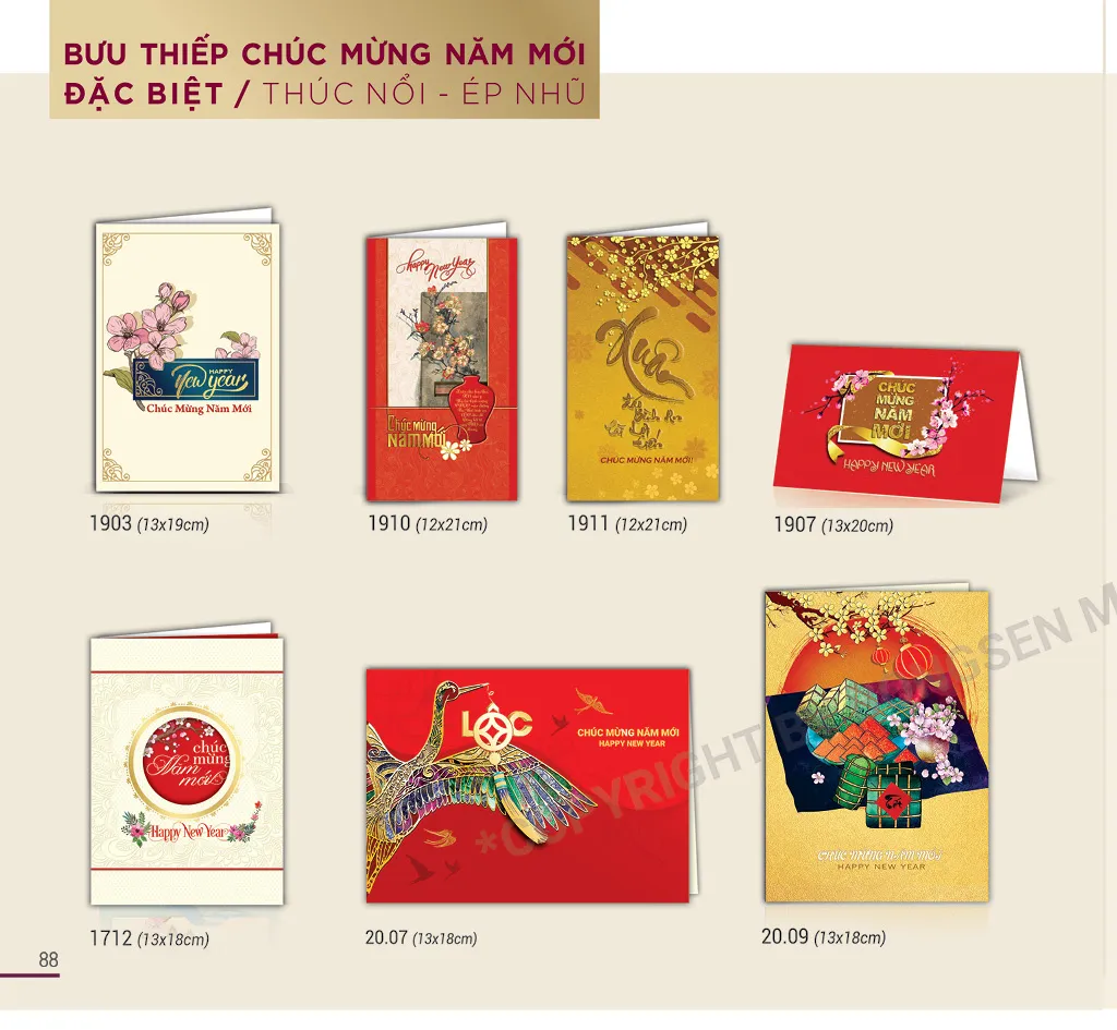 In thiệp chúc Tết năm mới cao cấp